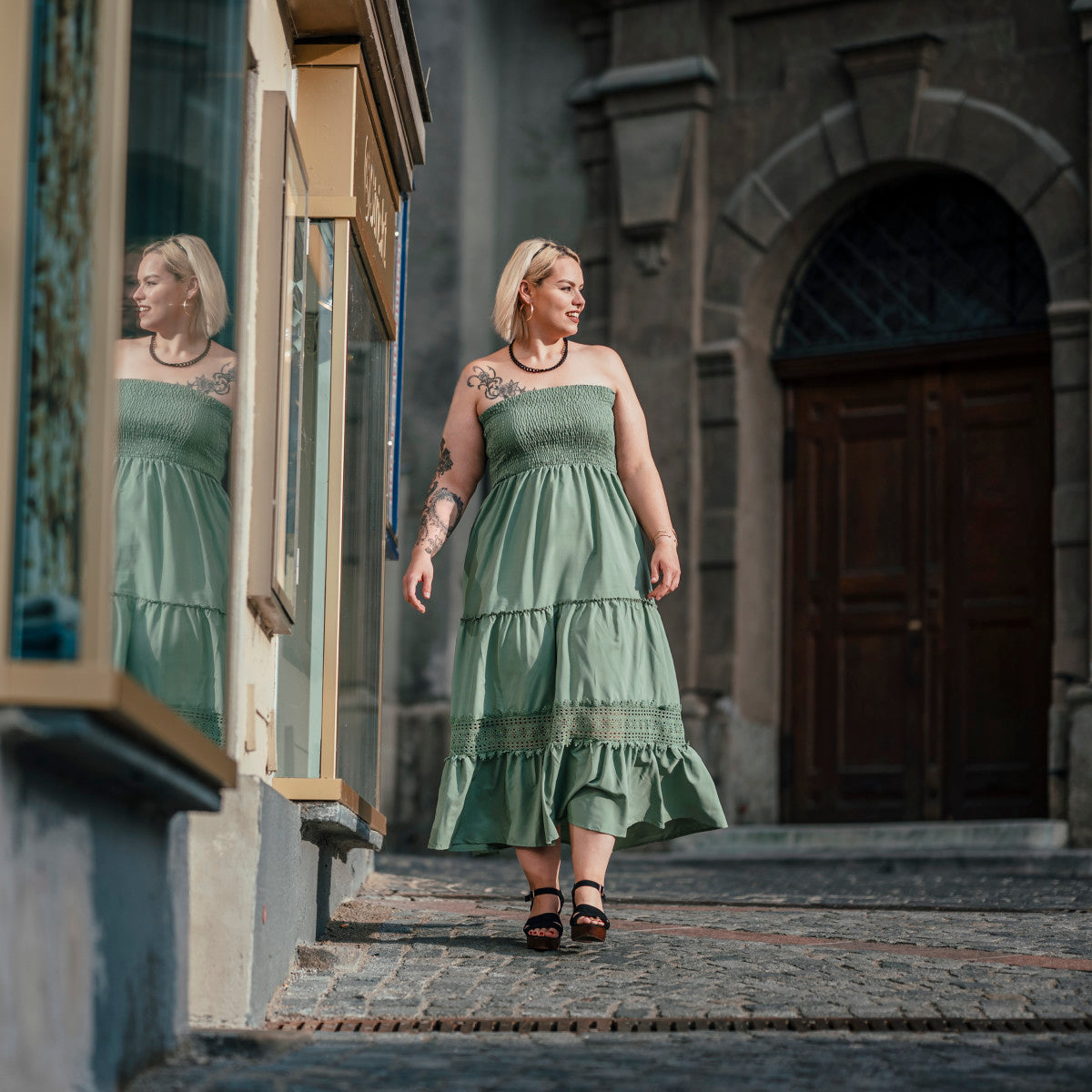 maxi dresses for curvy figures Dondpo Plus Size Dresses for Curvy Women Maxi Dress Off Plus Women Bodice Shoulder Dress Size Plus Ditsy Split Shirred Thigh Floral Women's Dress