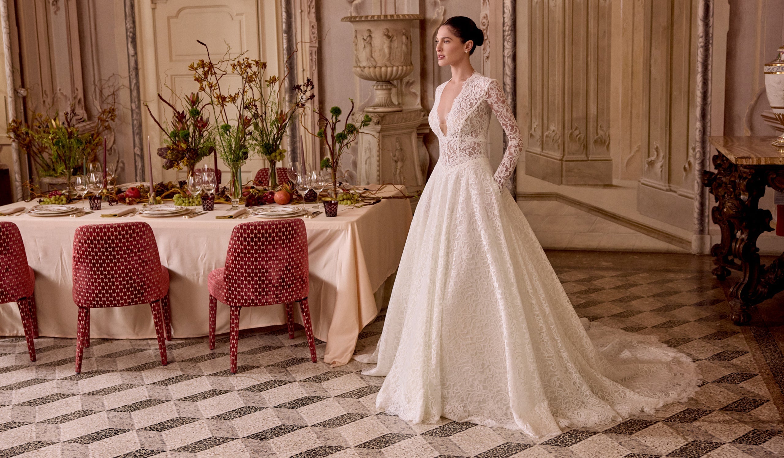 relaxed lace wedding dress Modern Elegant Formal A-Line Boho Lace Wedding Dress Casual Flowy Plun DorrisDress