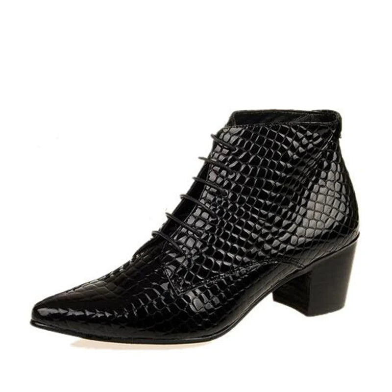 Genuine Leather Men's High Heels Boots Genuine Leather Men's High Heels Boots