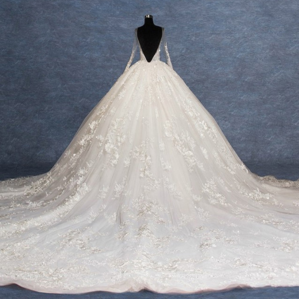Gorgeous Ball Gown Bridal Dress With Chapel Train| All For Me Today