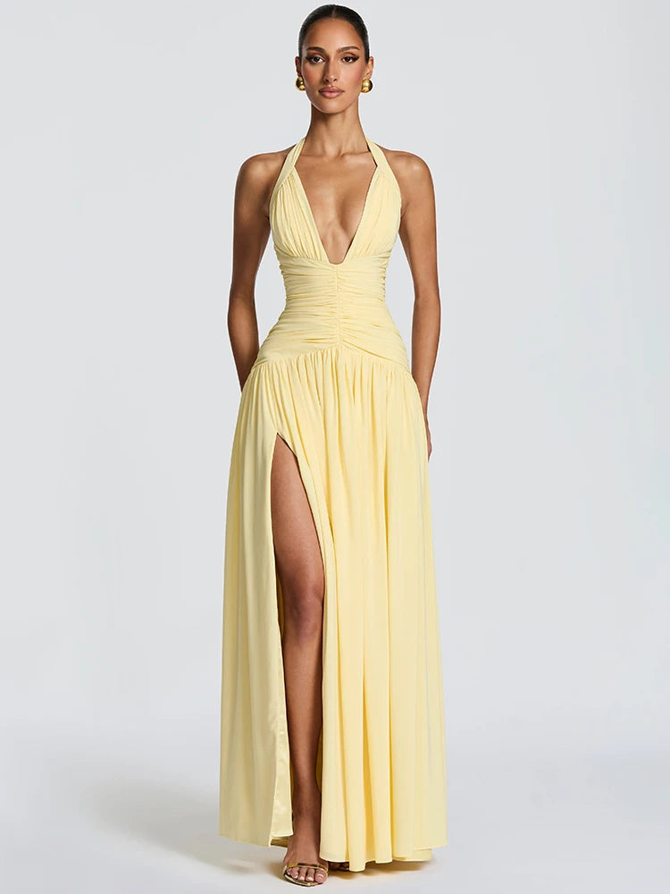 luxury split dresses Spaghetti Strap Split Sequin Elegant Luxury Modest Evening Dresses for Women