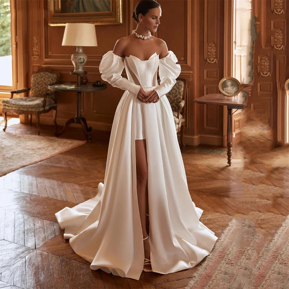Stunning High Slit Women Bridal Gown - All For Me Today