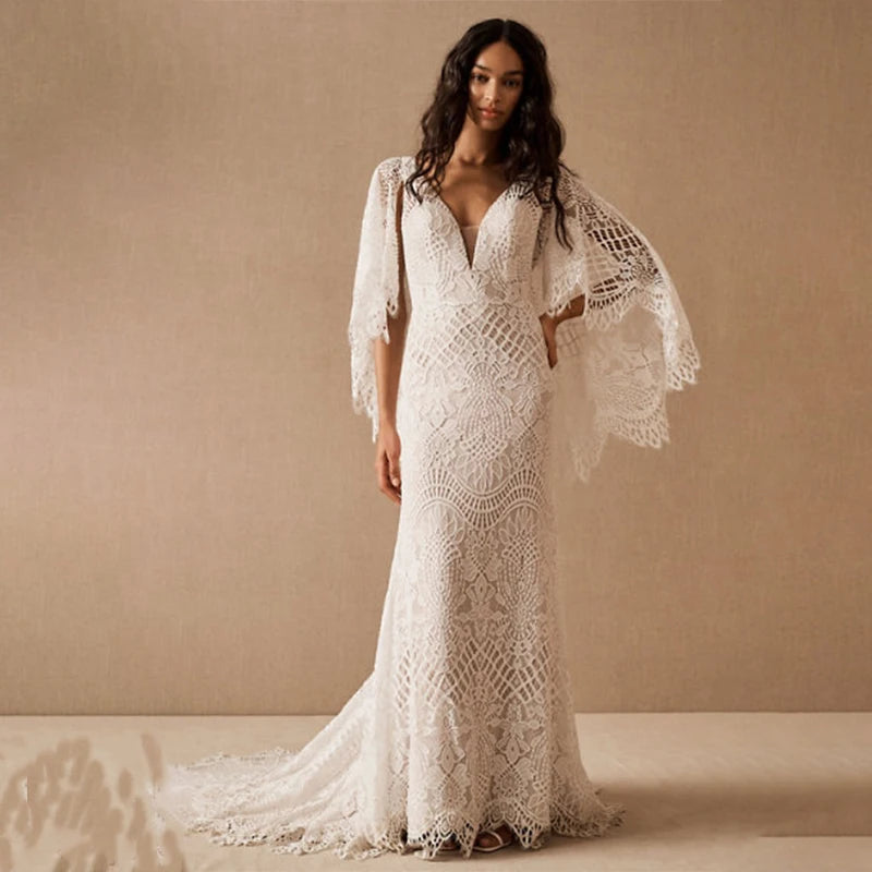 Decorous Batwing Sleeves Bridal Dress - All For Me Today Decorous Batwing Sleeves Bridal Dress - All For Me Today