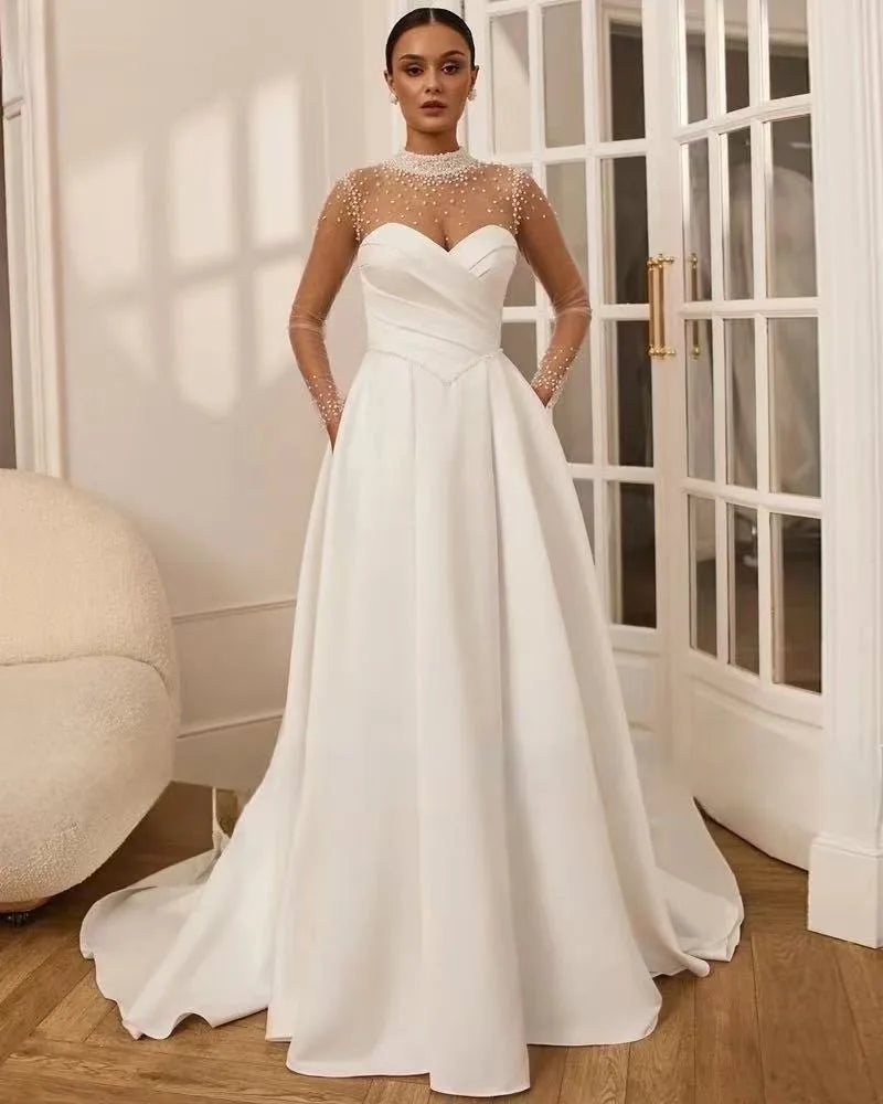 New Vision Crystal Beading Women's Wedding Dress
