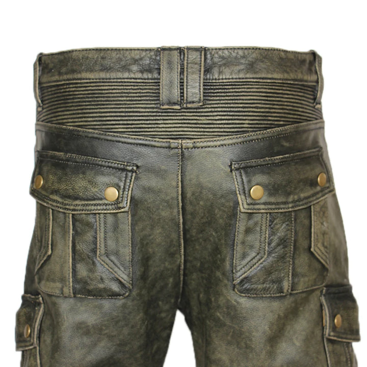 Vintage Cowhide Men's Leather Pants