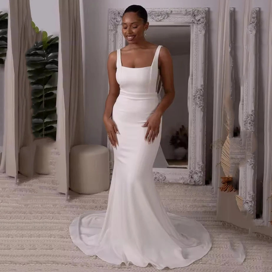 strapless open back dress Exquisite Open Back Women's Mermaid Wedding Dress
