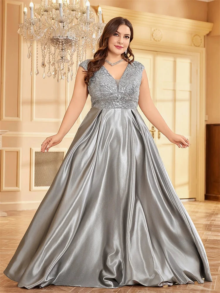 knee length dresses for ladies Luxury Cocktail Women's Plus Size Formal Dress