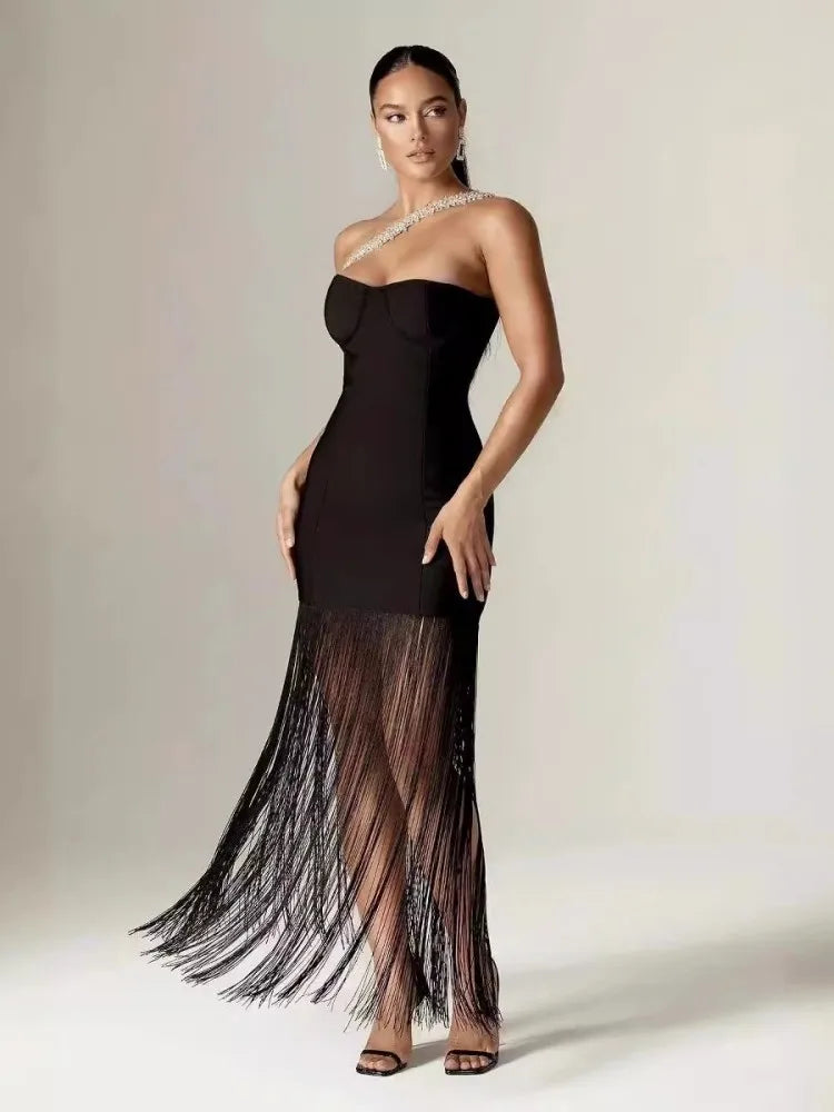 Stylish Slash Neck Women's Midi Bodycon Dress