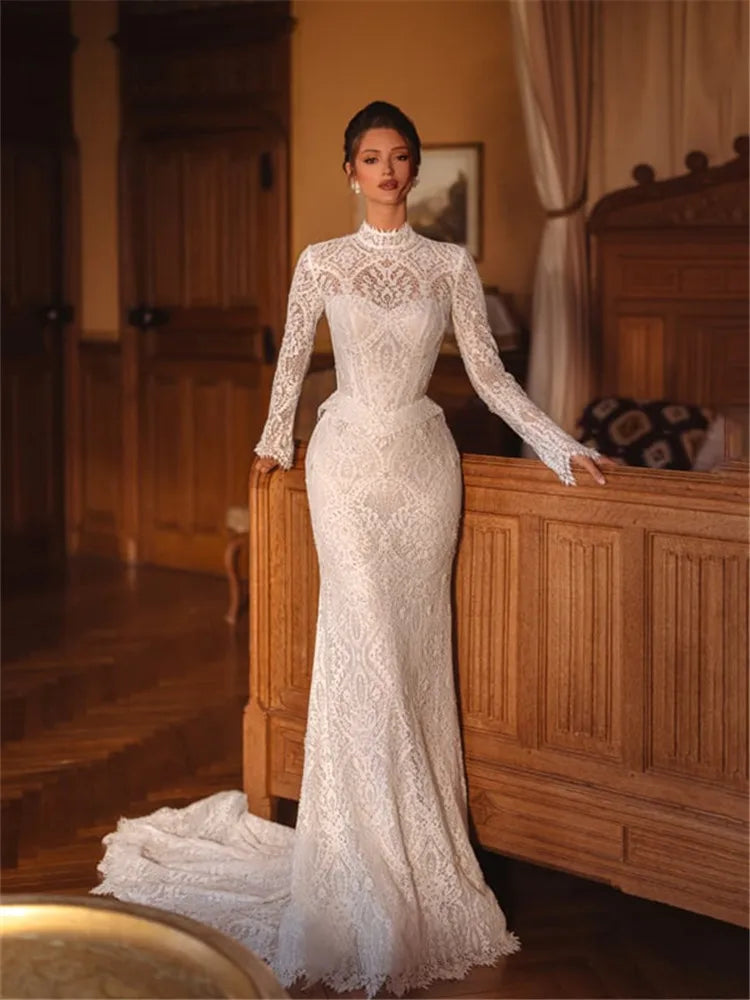 Pretty Tallas Curvy Arabic Women's Wedding Dress