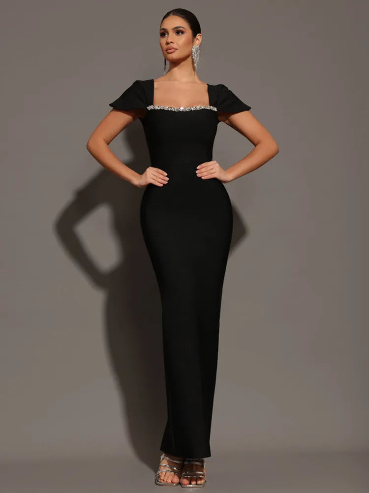 chinese dress ladies MagicQ black diamond velvet off-the-shoulder swing collar with silk si