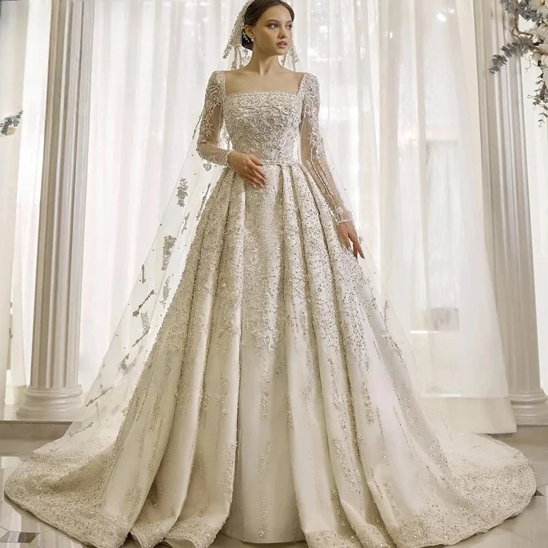 Embellish Crystals Beaded Wedding Couture Dress - All For Me Today