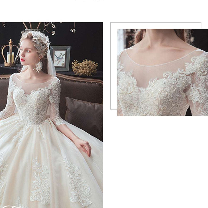All Over Appliques Princess Ball Gown Wedding Dress | All For Me Today