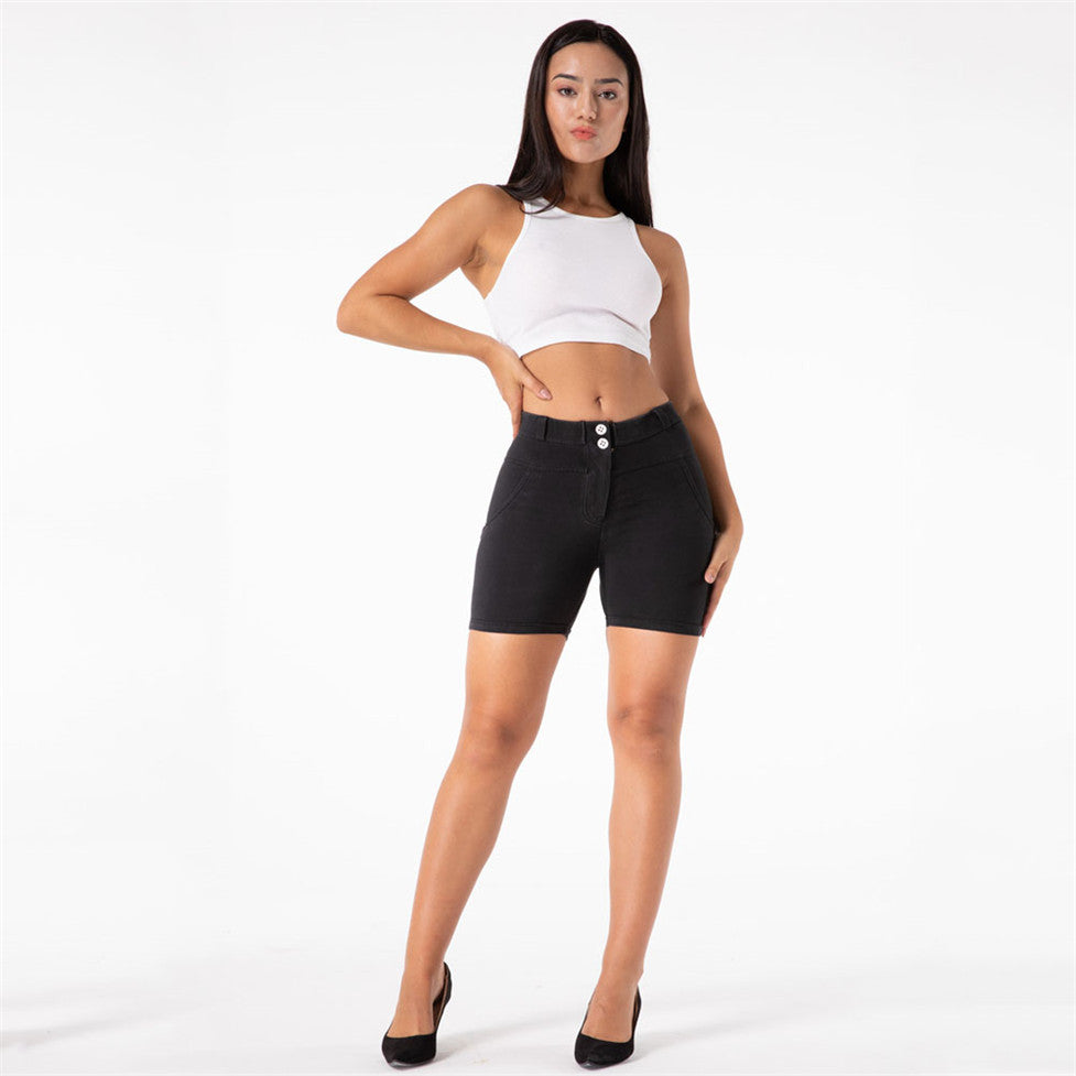 Mid Waisted Bum Lifting Women's Stretch Shorts| All For Me Today