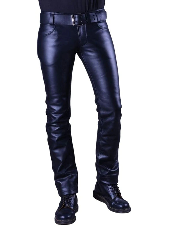 Real Leather Classic Zipper Men's Jeans Style Pant | All For Me Today
