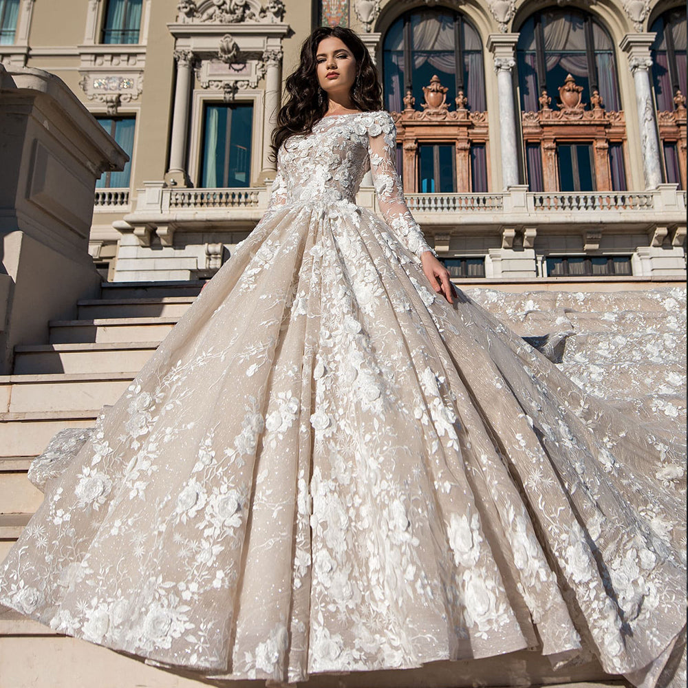 Super Gorgeous Crystal Appliques Women Wedding Dress-All For Me Today