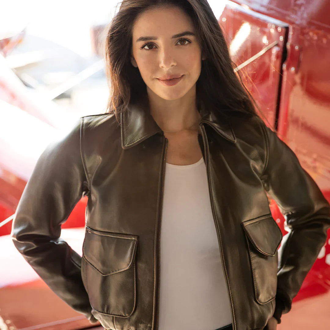 Black, Brown, and Red for Women's Cropped Leather Jackets | All For Me Today