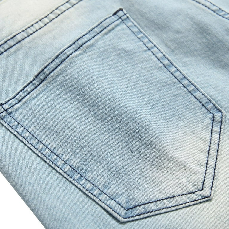 Light Wash Distressed Denim Pants - High Quality Jeans