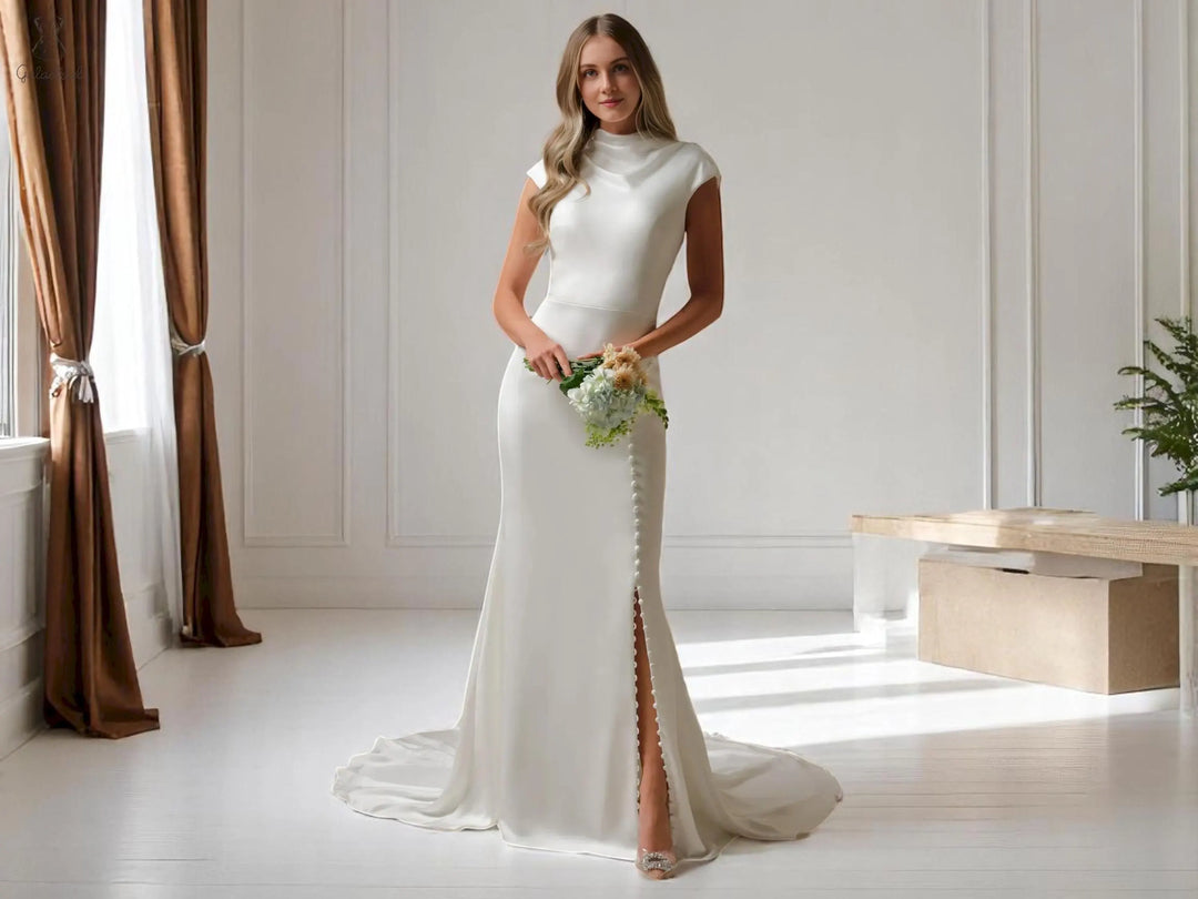 Modern Luxury Wedding Dresses With High Neck: Sophisticated Bridal Wear