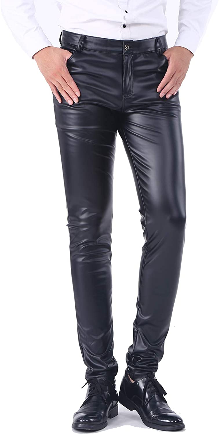 Men's Black Leather Pants All For Me Today