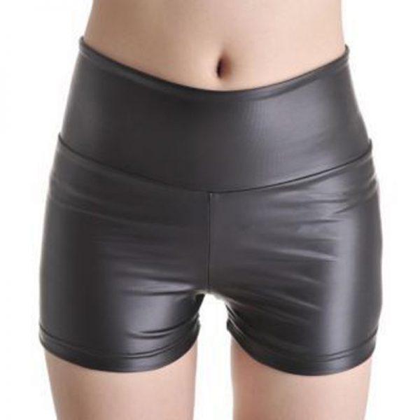 Women Black Leather Shorts All For Me Today