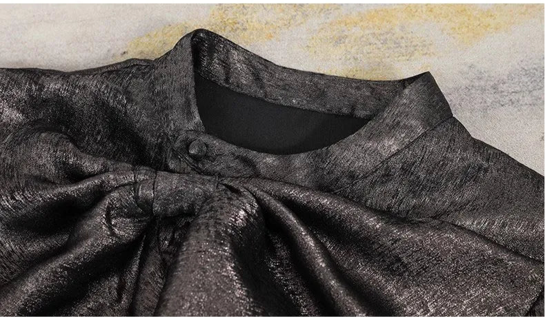 Fashionable Satin Bow-knot Blouse