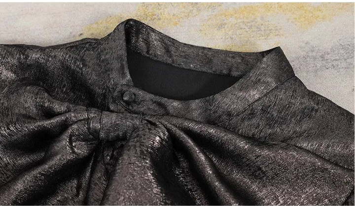 Fashionable Satin Bow-knot Blouse