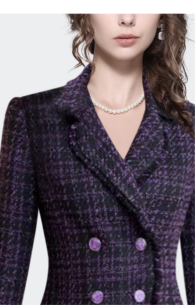 Fashionable Slim Fit Plaid Blazer