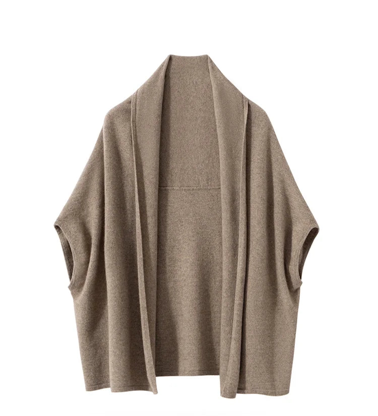 Premium Cashmere Cape Cardigan