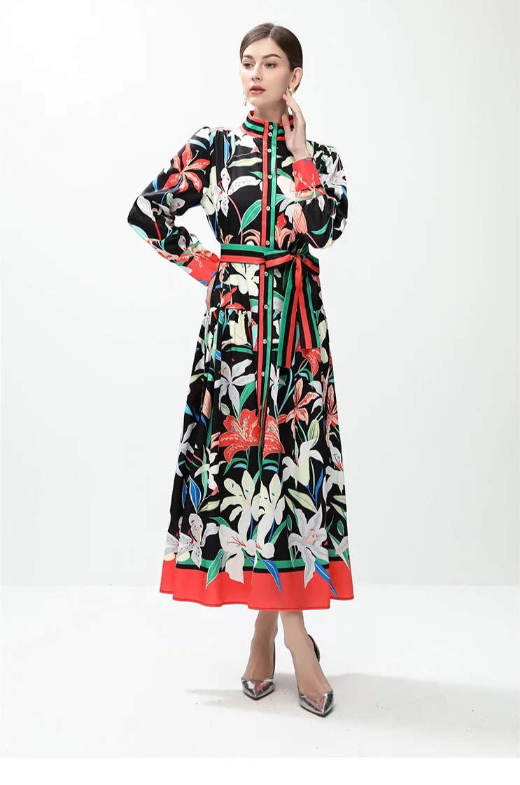 Modish Single Breasted Beach Holiday Maxi Dress