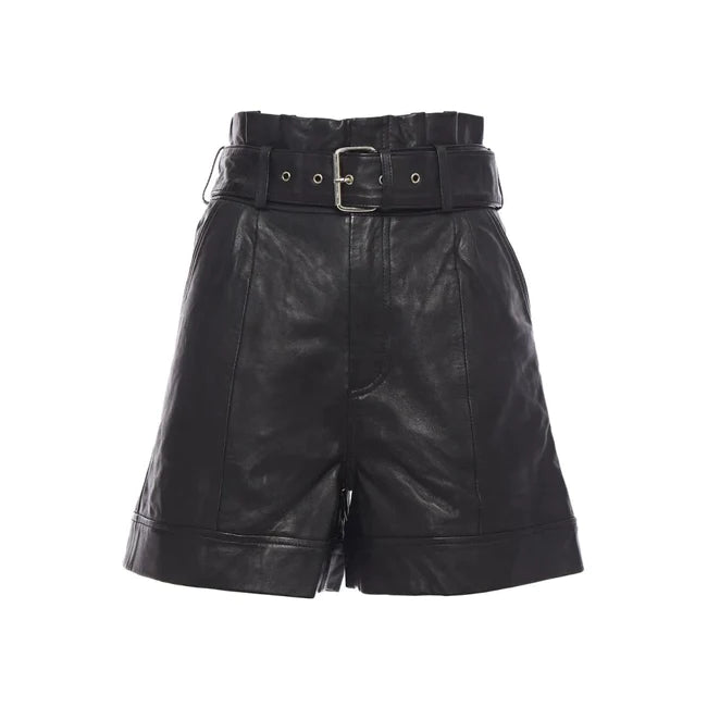 A Line Women's Leather Shorts With Belt| All For Me Today