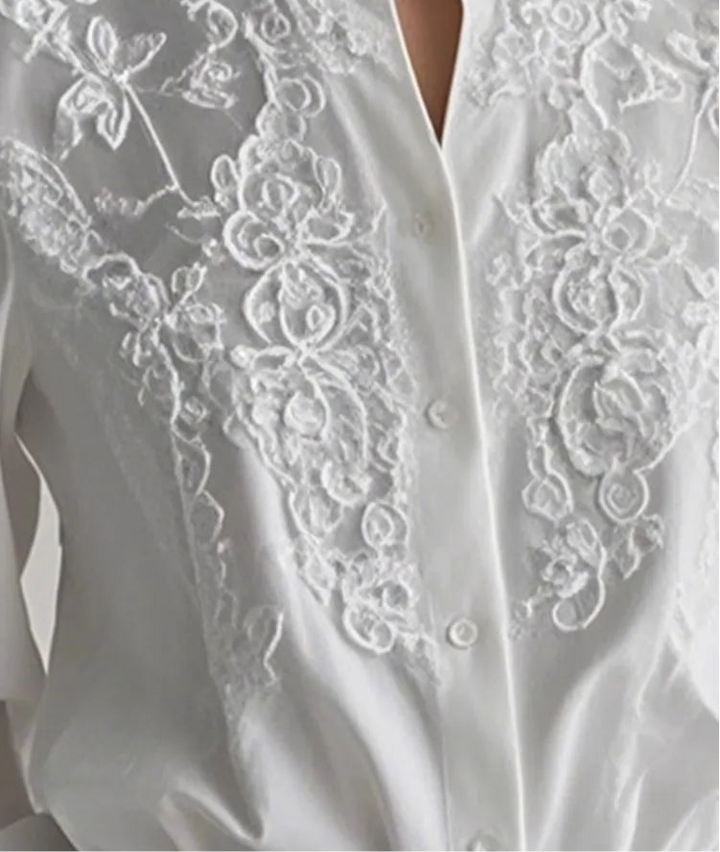 Exquisite Round Neck Embroidered Blouse