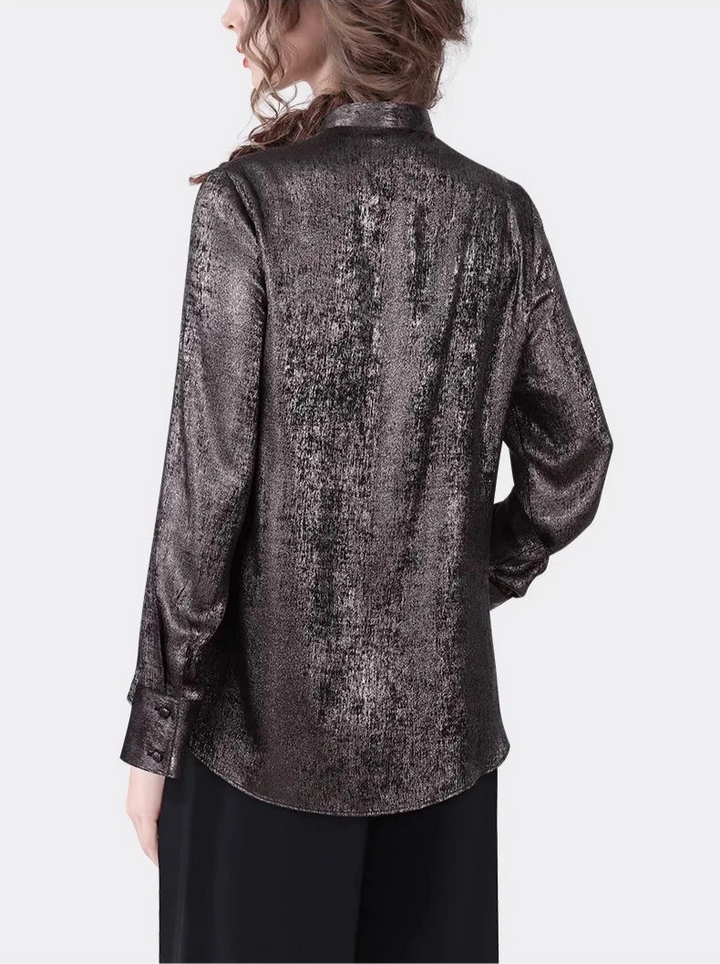 Fashionable Satin Bow-knot Blouse