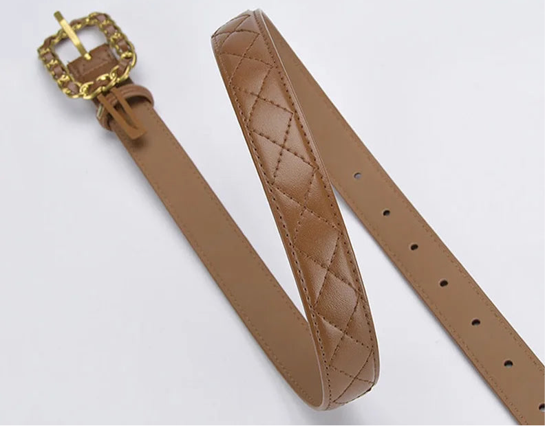 Stylish Leather Pin Buckle Belt