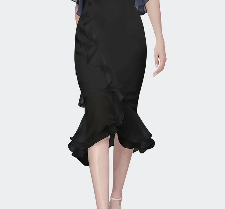 Trendy High Waist Ruffles Skirt