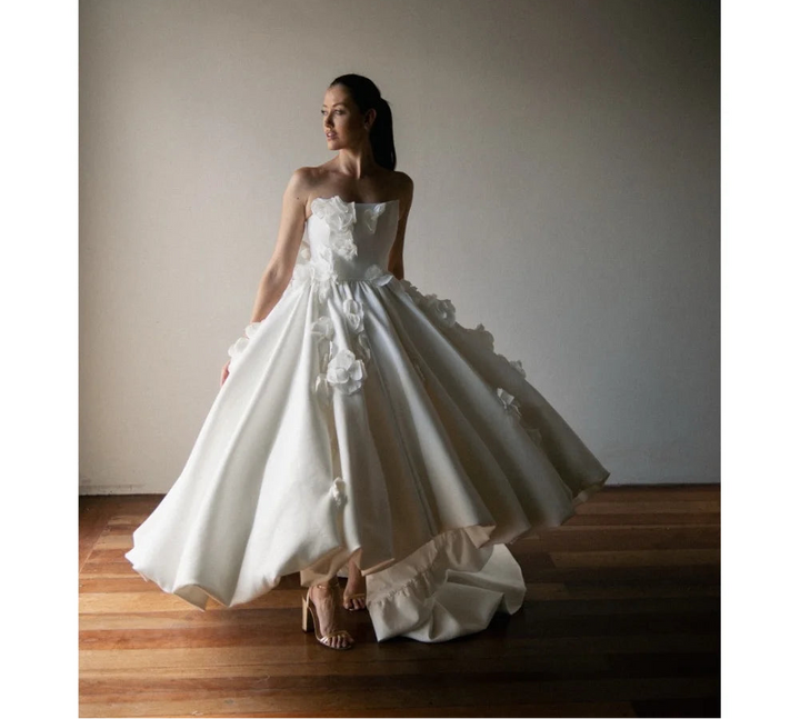 Delightful 3D Floral Wedding Gown