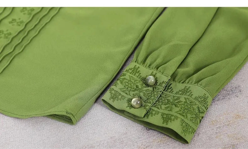 Chemisier en mousseline plissé à la mode pour femme