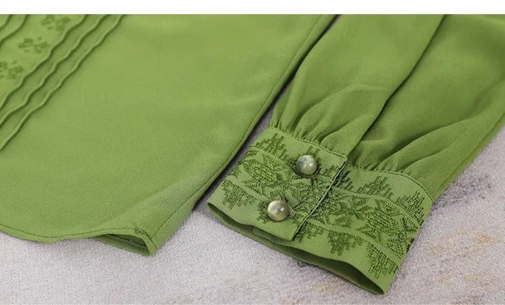 Chemisier en mousseline plissé à la mode pour femme