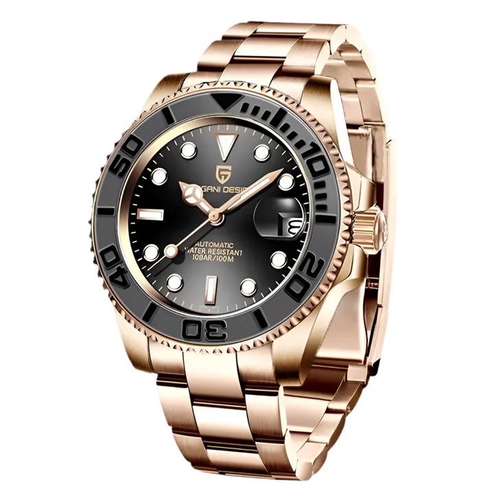 Sporty Stainless Steel Mechanical Wristwatch