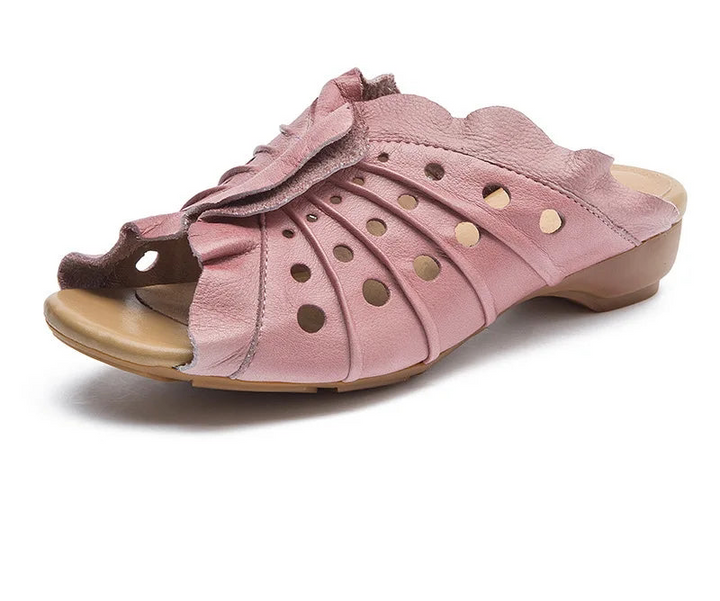 Comfy Hollow Flat Leather Shoes