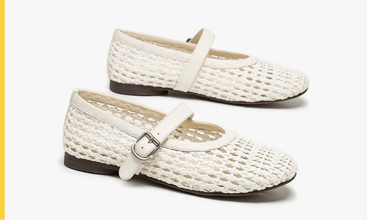 Stunning Woven Ballet Buckle Flats