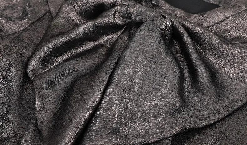 Fashionable Satin Bow-knot Blouse