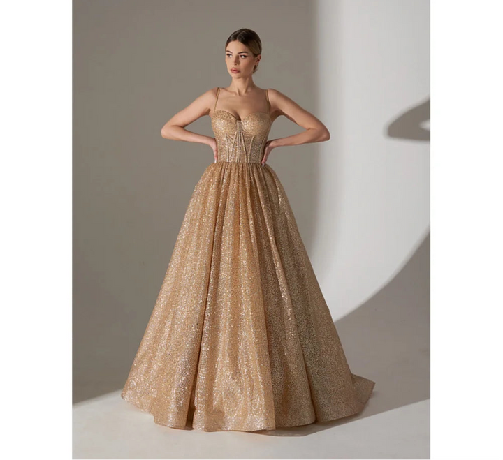 Glamorous Sequins Evening Ball Gown