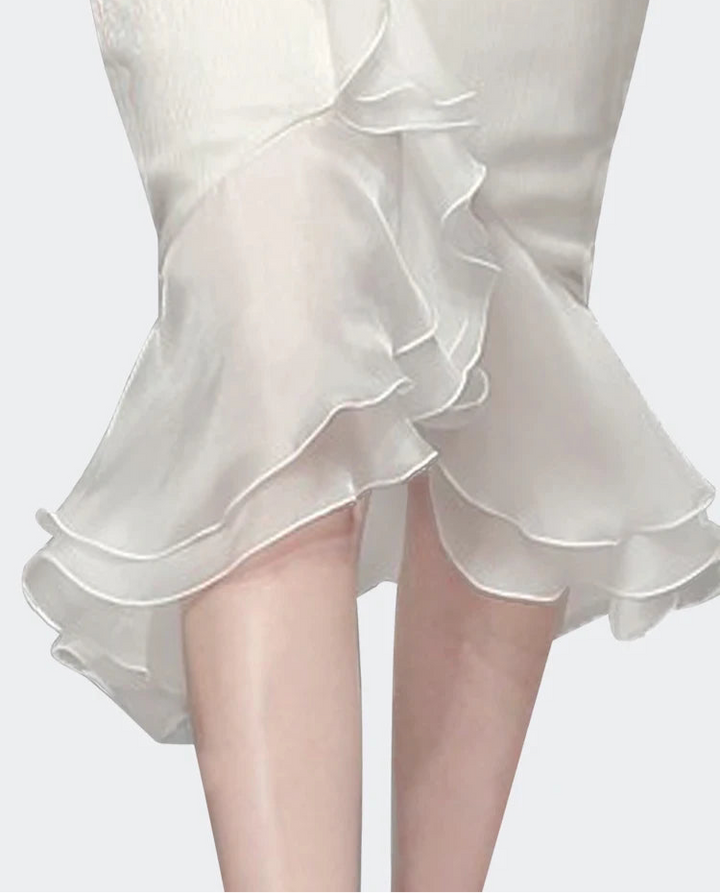 Trendy High Waist Ruffles Skirt