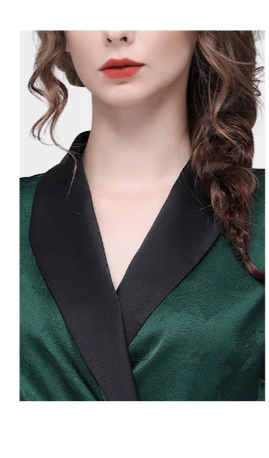 Chemise jacquard en satin sophistiqué pour femme