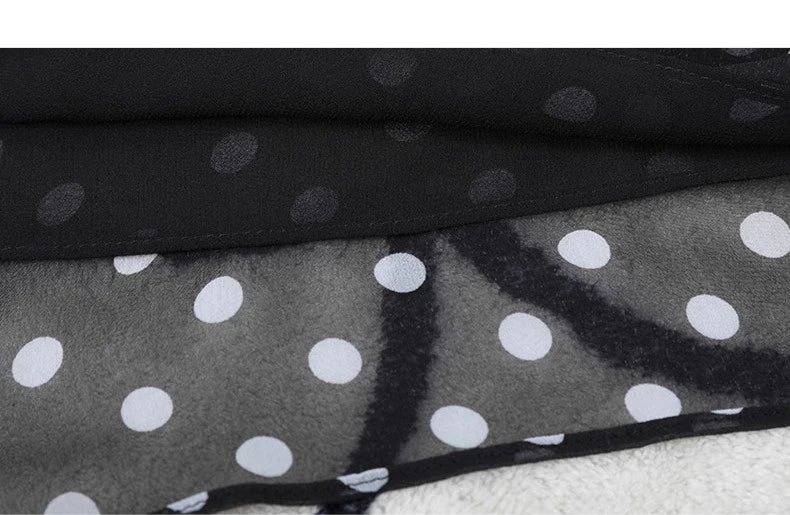 Elegant French Style Polka Dot Chiffon Dress