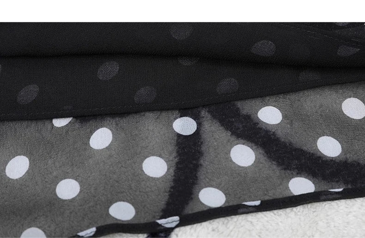 Elegant French Style Polka Dot Chiffon Dress