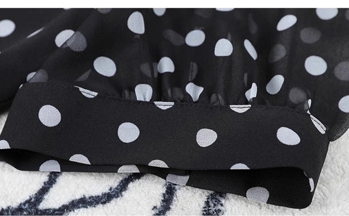 Elegant French Style Polka Dot Chiffon Dress