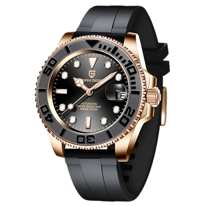 Sporty Stainless Steel Mechanical Wristwatch