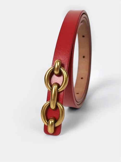 Thin Cow Split Leather Belt