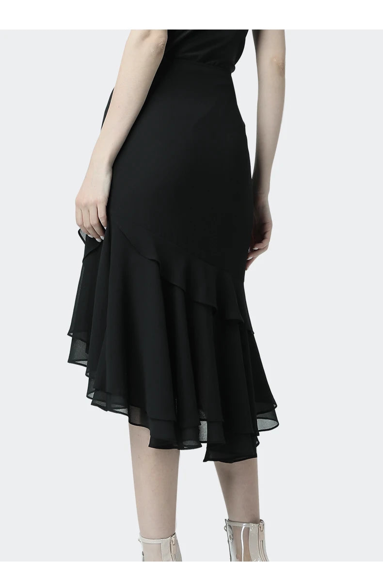 Stylish Black High Waist Tulle Skirt